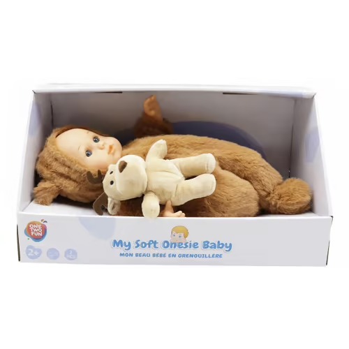 

Кукла пупс в пижаме с игрушкой One Two Fun 35 см в ассортименте
