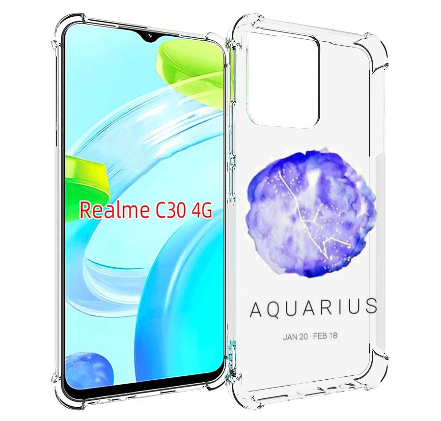 

Чехол MyPads знак зодиака водолеи 5 для Realme C30 4G / Narzo 50i Prime, Прозрачный, Tocco