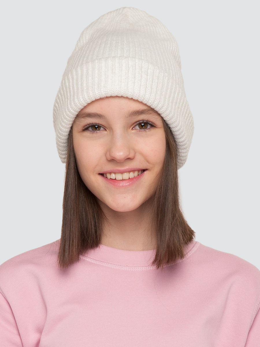 

Шапка бини женская Marmalato 751-134 белая, one size, 751-134