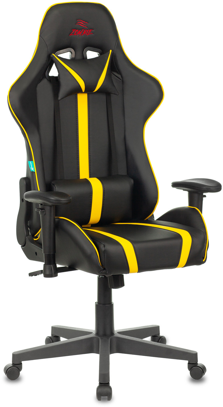 фото Игровое кресло бюрократ viking zombie a4 (black/yellow)