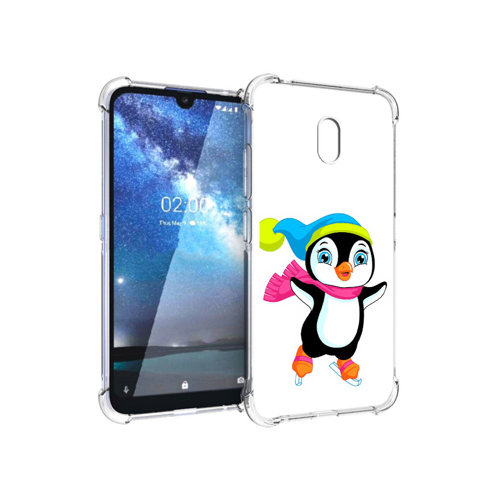 

Чехол MyPads Tocco для Nokia 2.2 пингвин на коньках (PT134721.103.540), Прозрачный, Tocco