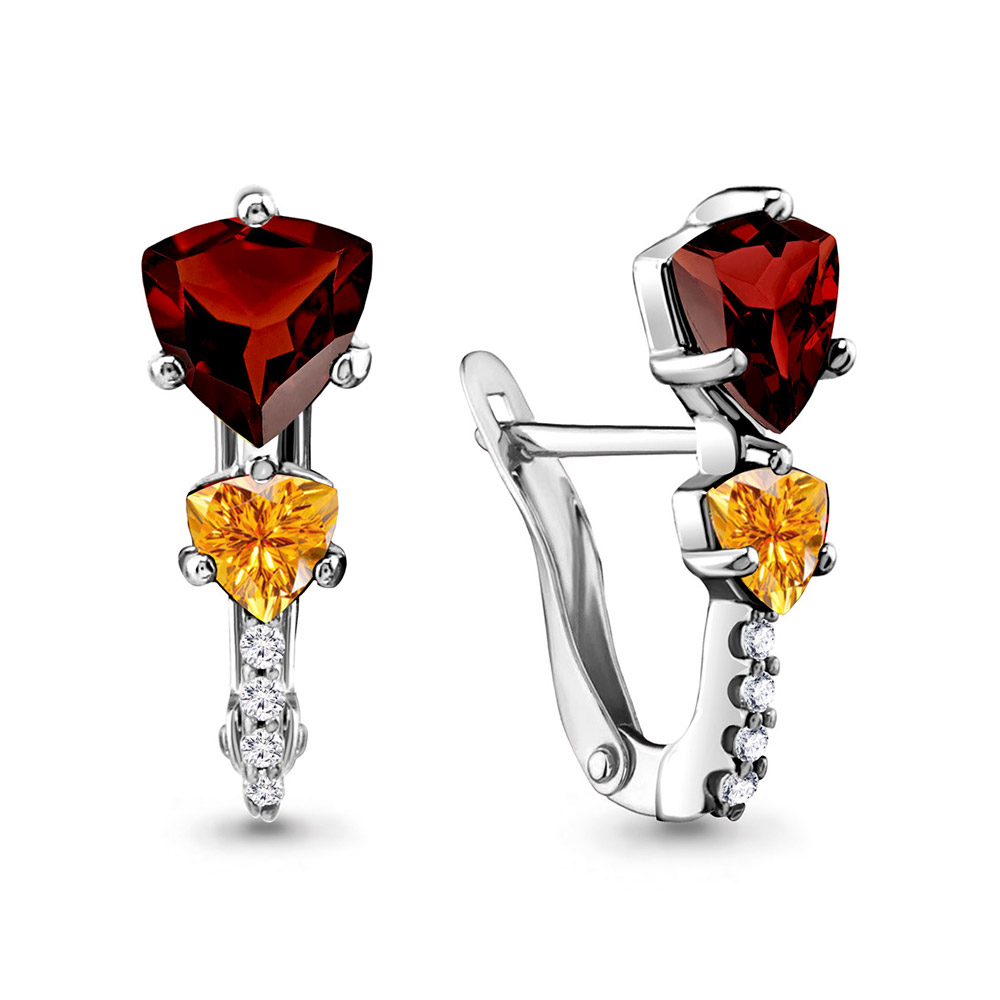 

Серьги из серебра с гранатом Aquamarine 4413337А_925_р, 4413337А_925_р