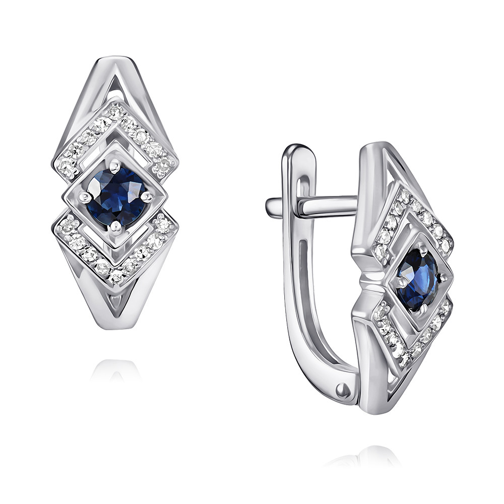 

Серьги из белого золота ADAMAS 24041004/01-А51Д-432, бриллиант/сапфир, 24041004/01-А51Д-432