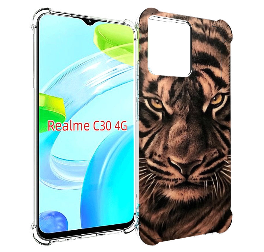 

Чехол MyPads злой-большой-тигр для Realme C30 4G / Narzo 50i Prime, Прозрачный, Tocco