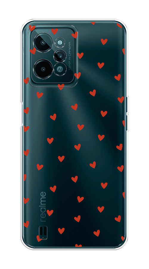 

Чехол на Realme C31 "Red hearts", Красный;прозрачный, 259350-1