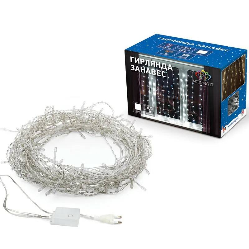 

Гирлянда светодиодная Дождь 240LED, 2x3 м, МЕРЦАНИЕ, Теплый Белый 235-066