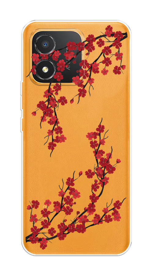 

Чехол на Honor X5 "Красная сакура", Красный;черный, 6120950-2