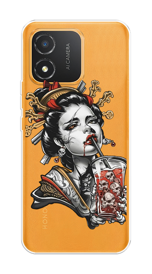 

Чехол на Honor X5 "Опасная гейша", Красный;черный;серый, 6120950-4