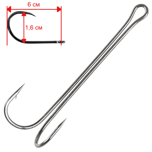 Крючки Flagman Double Hook Long Ss №3/0 3шт (3шт.)