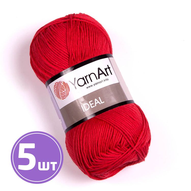 

Пряжа YarnArt Ideal 237 гвоздика 5 шт по 50 г, Красный