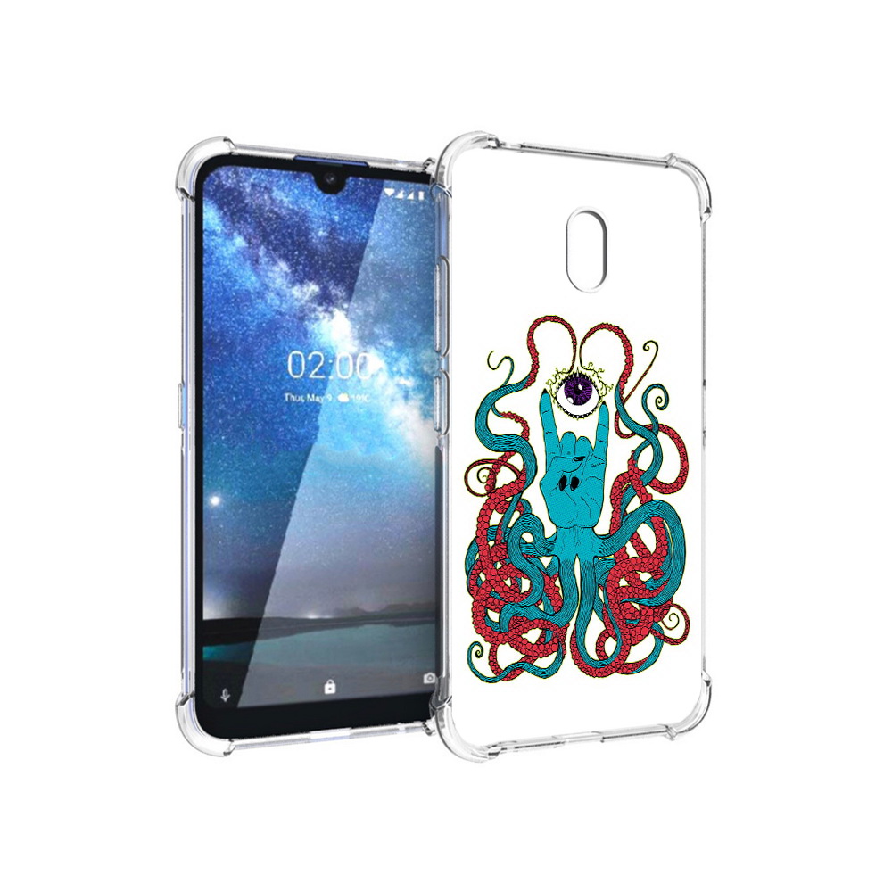 

Чехол MyPads Tocco для Nokia 2.2 осьминог-рука абстракция (PT134721.103.530), Прозрачный, Tocco