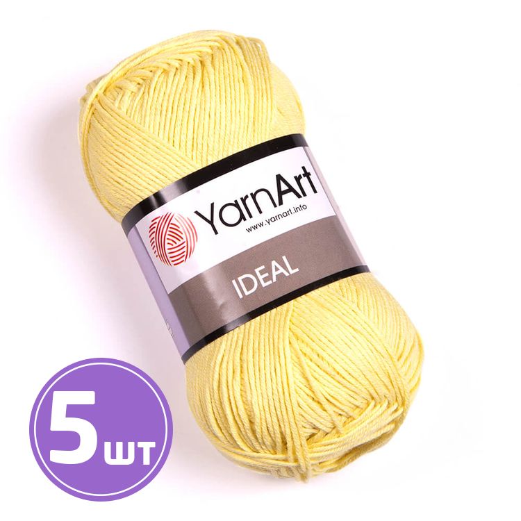 

Пряжа YarnArt Ideal 224 светлый лимон 5 шт по 50 г, Желтый