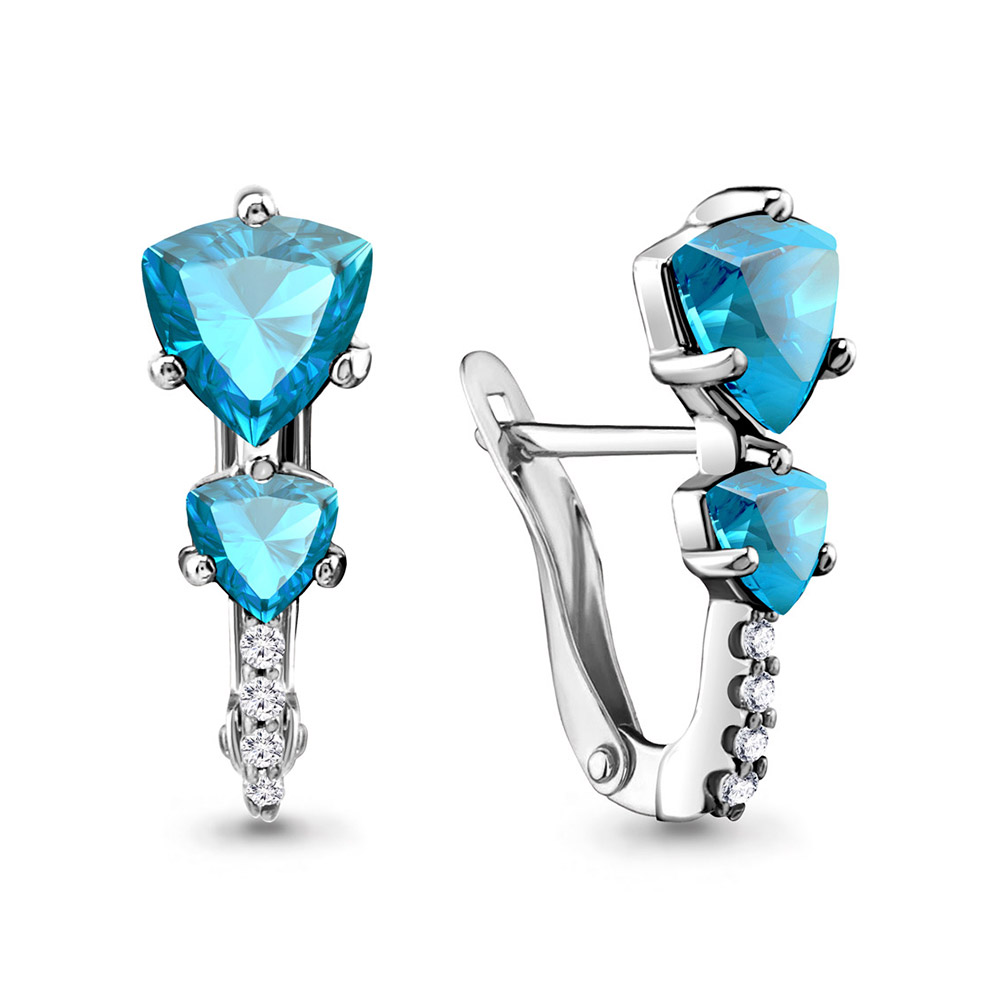 

Серьги из серебра с топазом Aquamarine 4413305А_925_р, 4413305А_925_р