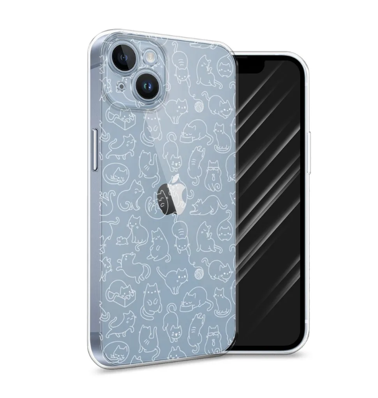 

Чехол Awog на Apple iPhone 14 / Айфон 14 "Шкодливые котики", Прозрачный, 15152-1
