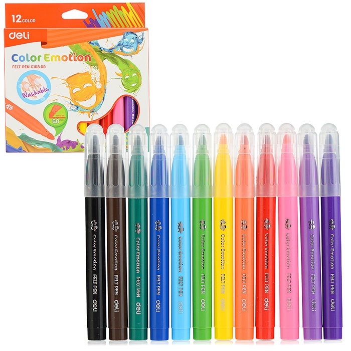 

Deli 12 цветов, вентилируемые, "Color Emotion", Разноцветный