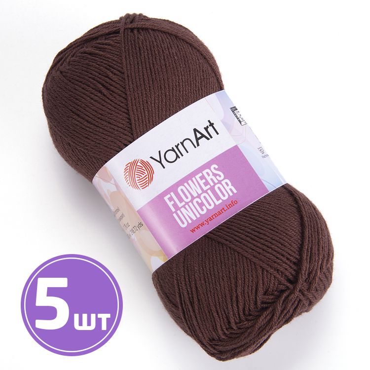 

Пряжа YarnArt Flowers Unicolor 766 красно-коричневый 5 шт по 50 г