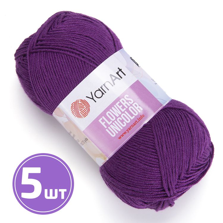 

Пряжа YarnArt Flowers Unicolor 749 темная орхидея 5 шт по 50 г, Фиолетовый