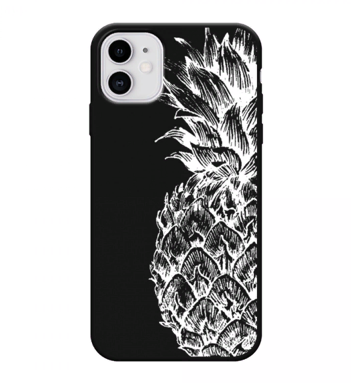 

Чехол Awog на Apple iPhone 14 Pro / Айфон 14 Про "Ананас графика белая", Черный;белый, 15252-1