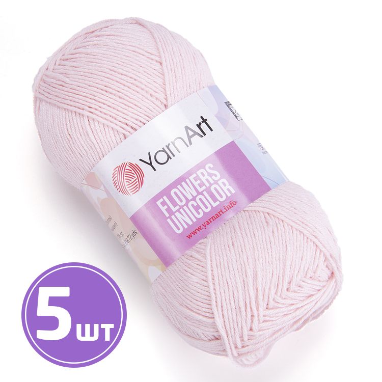 

Пряжа YarnArt Flowers Unicolor 733 яблоневый цвет 5 шт по 50 г, Розовый