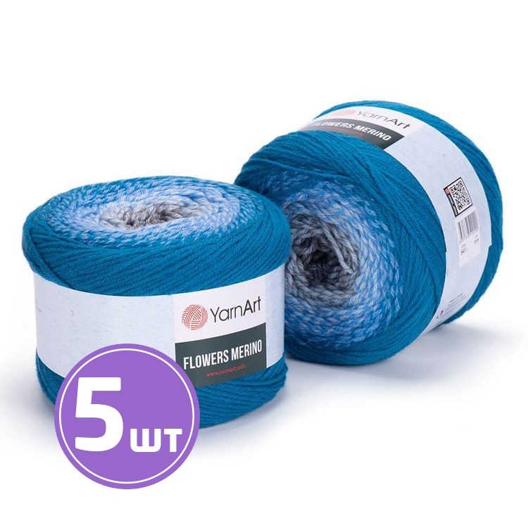 

Пряжа YarnArt Flowers Merino 540 мультиколор 5 шт по 225 г, Разноцветный