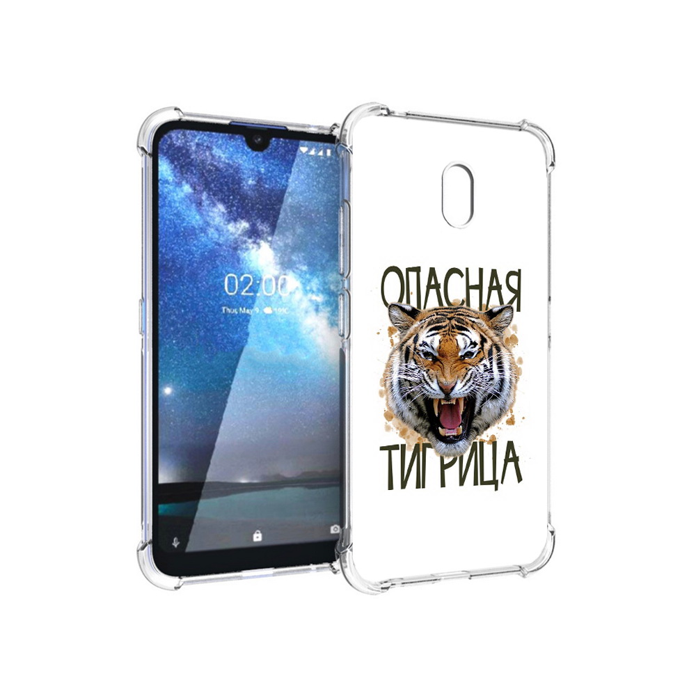 

Чехол MyPads Tocco для Nokia 2.2 опасная тигрица (PT134721.103.527), Прозрачный, Tocco