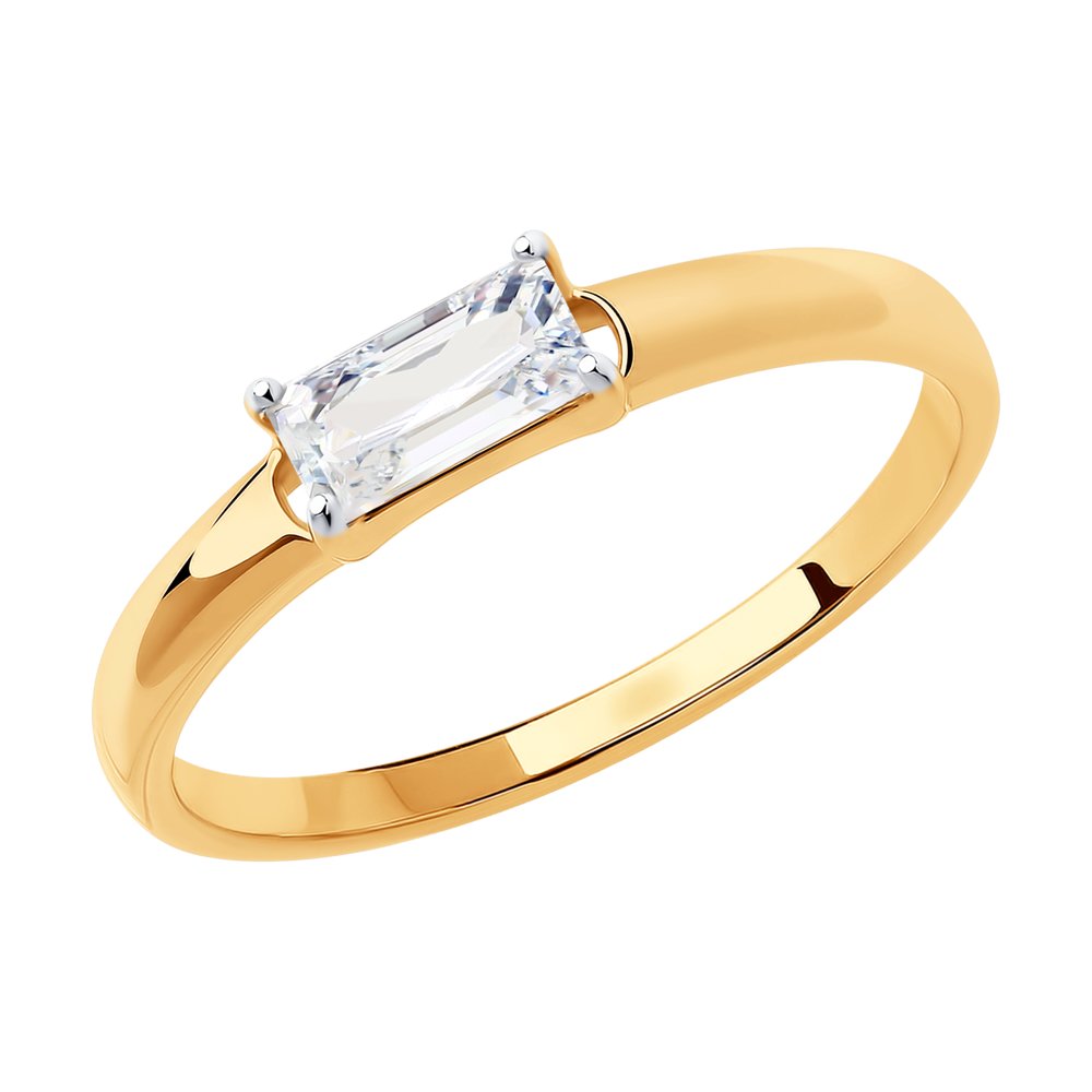 

Кольцо из красного золота с фианитом р. 18,5 Diamant 51-110-00636-1, 51-110-00636-1