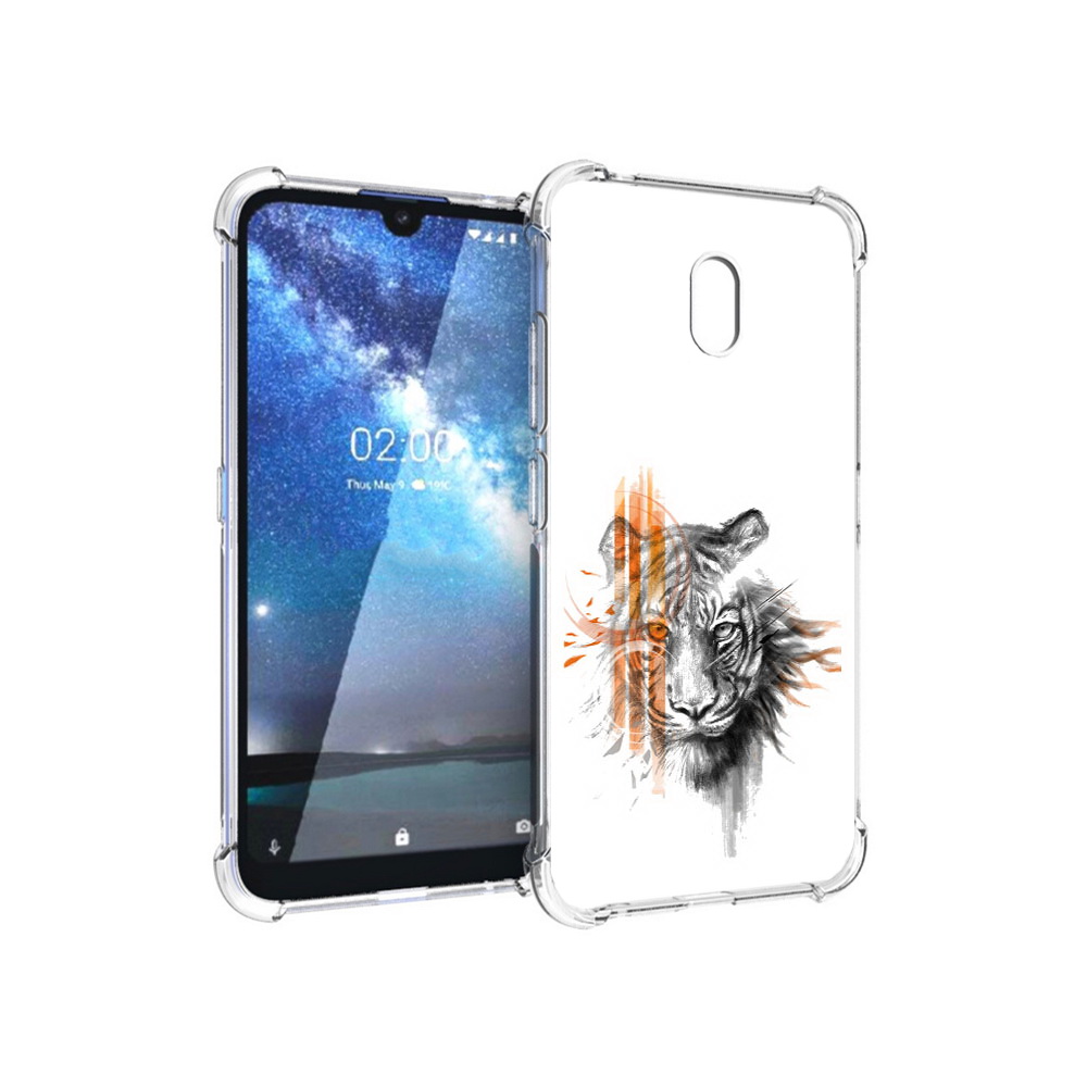 

Чехол MyPads Tocco для Nokia 2.2 огненный тигр (PT134721.103.526), Прозрачный, Tocco
