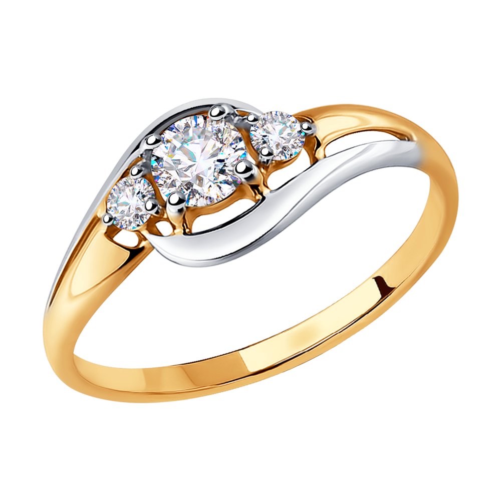 

Кольцо из красного золота с фианитом р. 16 Diamant 51-110-00111-1, 51-110-00111-1