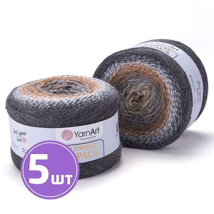 

Пряжа YarnArt Flowers Alpaca 440 мультиколор 5 шт по 250 г, Разноцветный