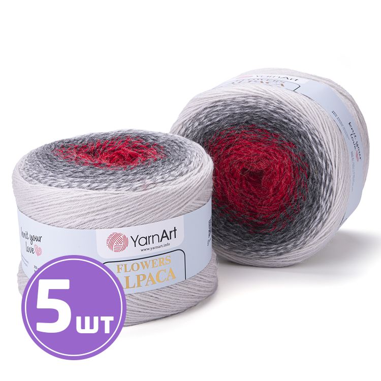 

Пряжа YarnArt Flowers Alpaca 436 мультиколор 5 шт по 250 г, Разноцветный