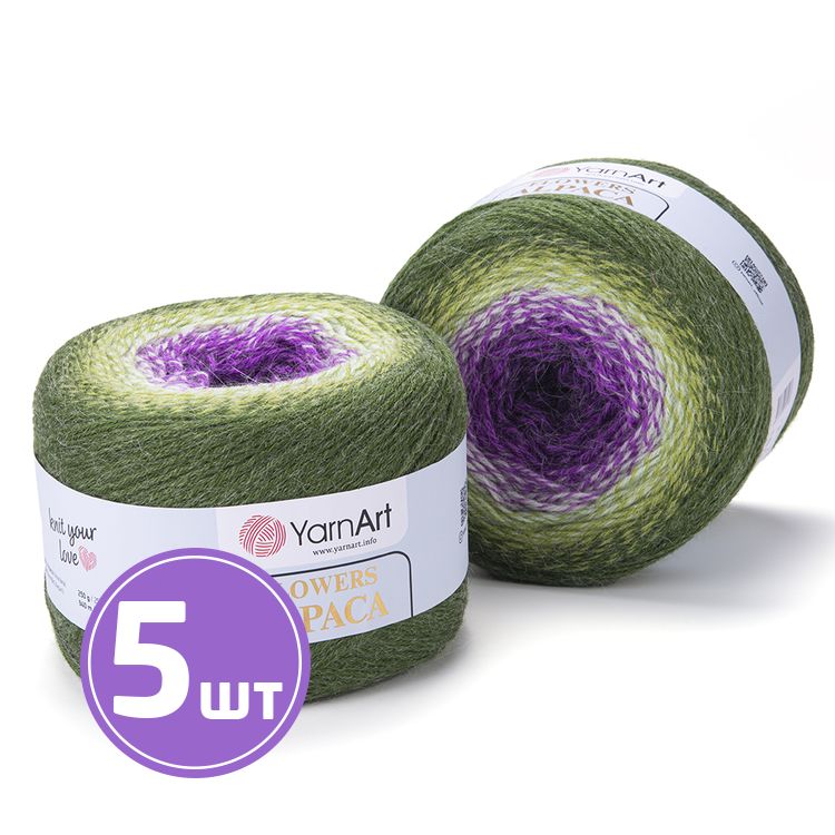 

Пряжа YarnArt Flowers Alpaca 435 мультиколор 5 шт по 250 г, Разноцветный