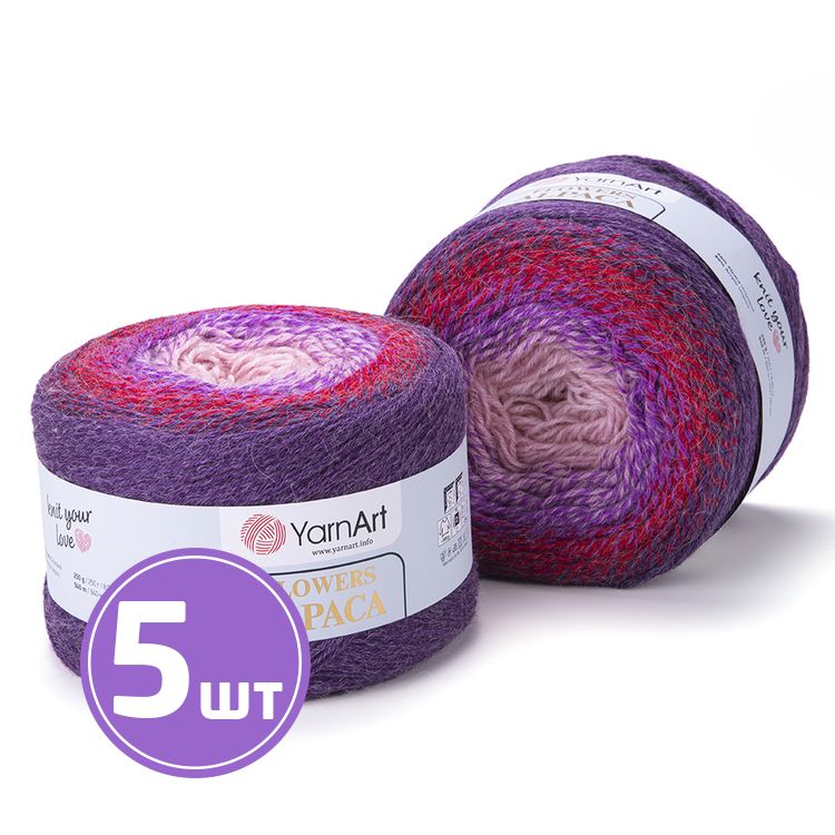 

Пряжа YarnArt Flowers Alpaca 434 мультиколор 5 шт по 250 г, Разноцветный