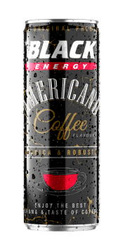 

Напиток энергетический Black Americano Coffee со вкусом кофе газированный безалк 0,25л