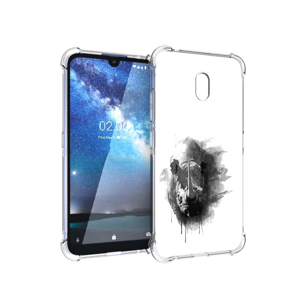 

Чехол MyPads Tocco для Nokia 2.2 носорог (PT134721.103.523), Прозрачный, Tocco