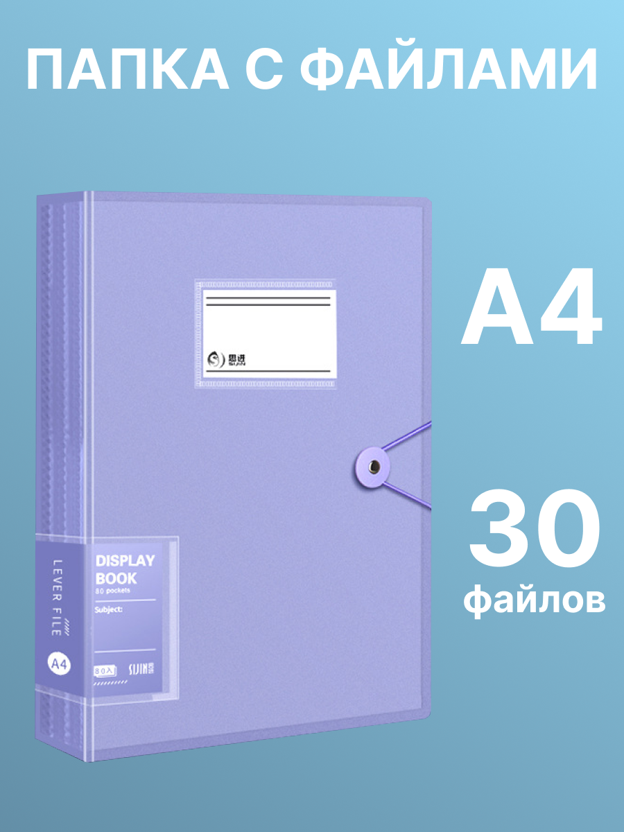 

ПапкаDissoMarket С0030-733 с файлами А4 30л фиолетовая