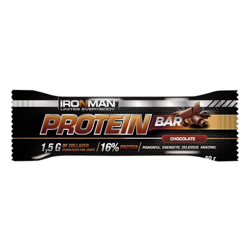 

Батончик Ironman Protein Bar протеиновый с коллагеном шоколад 50 г