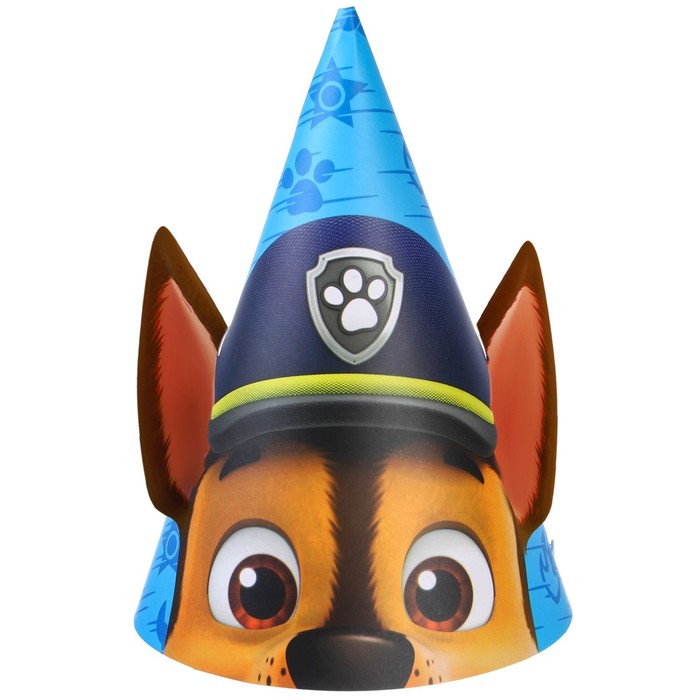 

Колпак картонный с ушками С Днем Рождения!, Гончик, Paw Patrol, Голубой