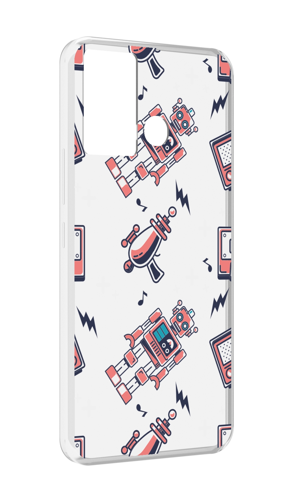 

Чехол MyPads мини-роботы для Infinix Hot 12 Play, Прозрачный, Tocco