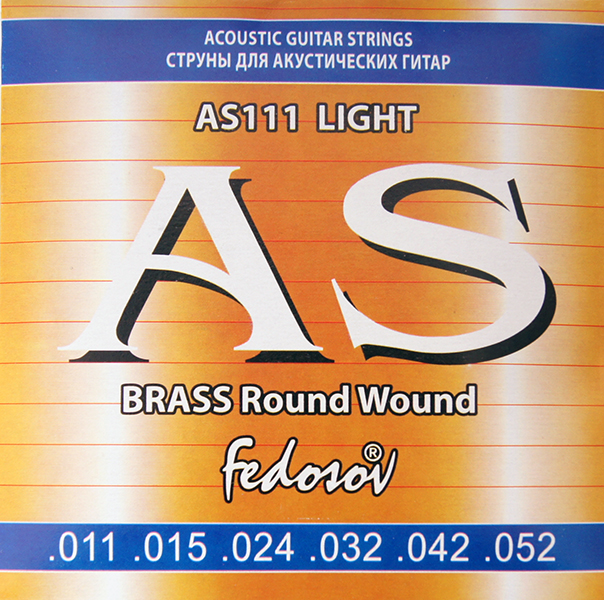 

Brass Round Wound Комплект струн для акустической гитары, латунь, 11-52, Fedosov AS111