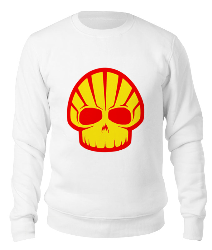 

Свитшот унисекс Printio Shell skull белый S, Shell skull