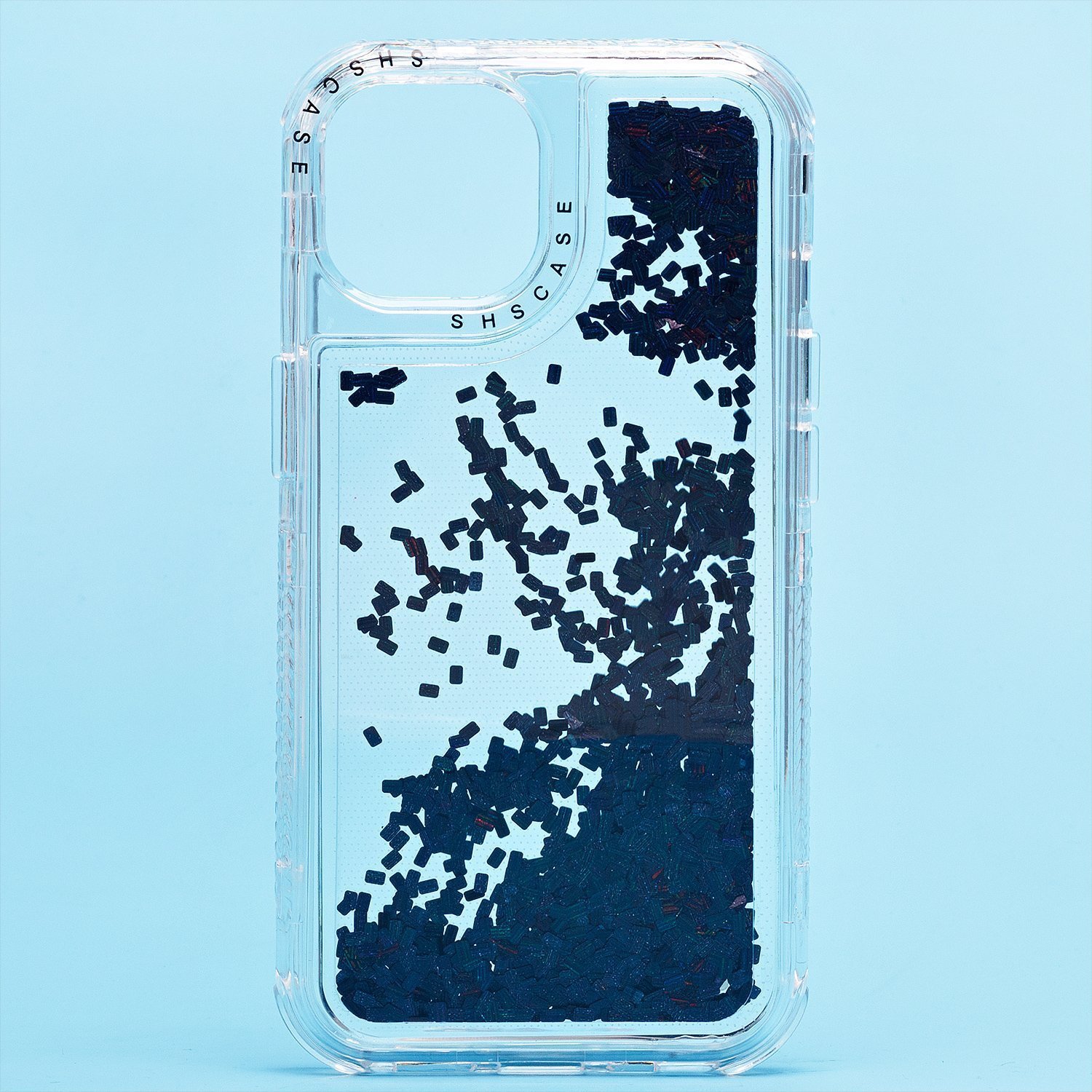 

Чехол для iPhone 14 силиконовый с блестками 4 черный