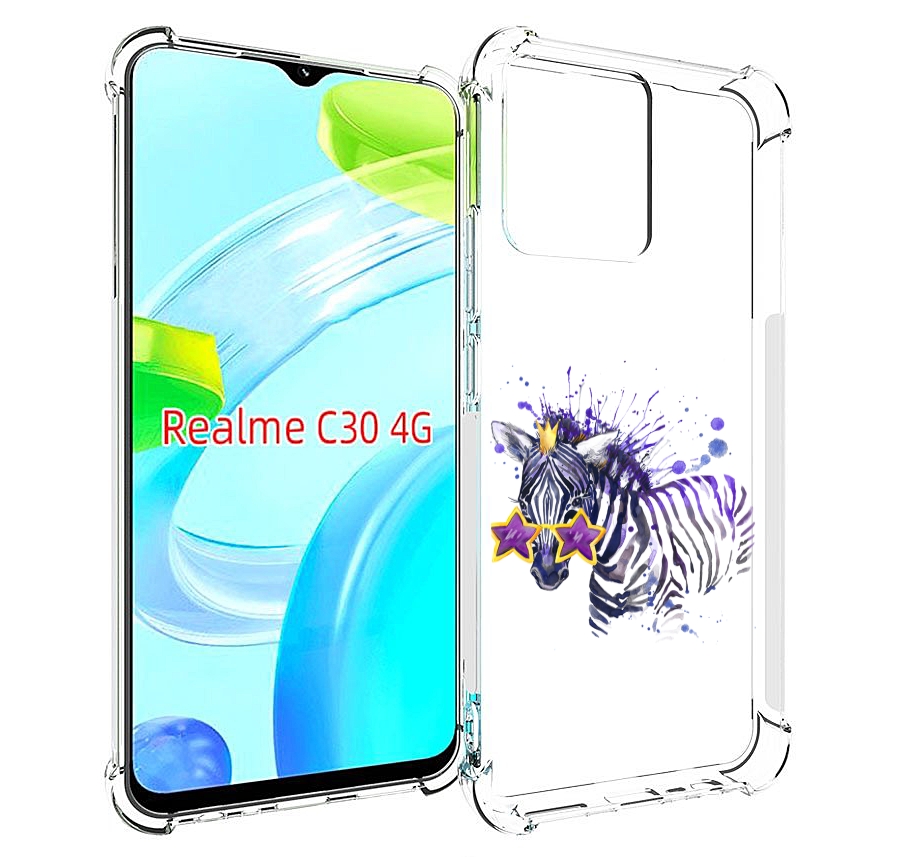 

Чехол MyPads акварельная зебра для Realme C30 4G / Narzo 50i Prime, Прозрачный, Tocco