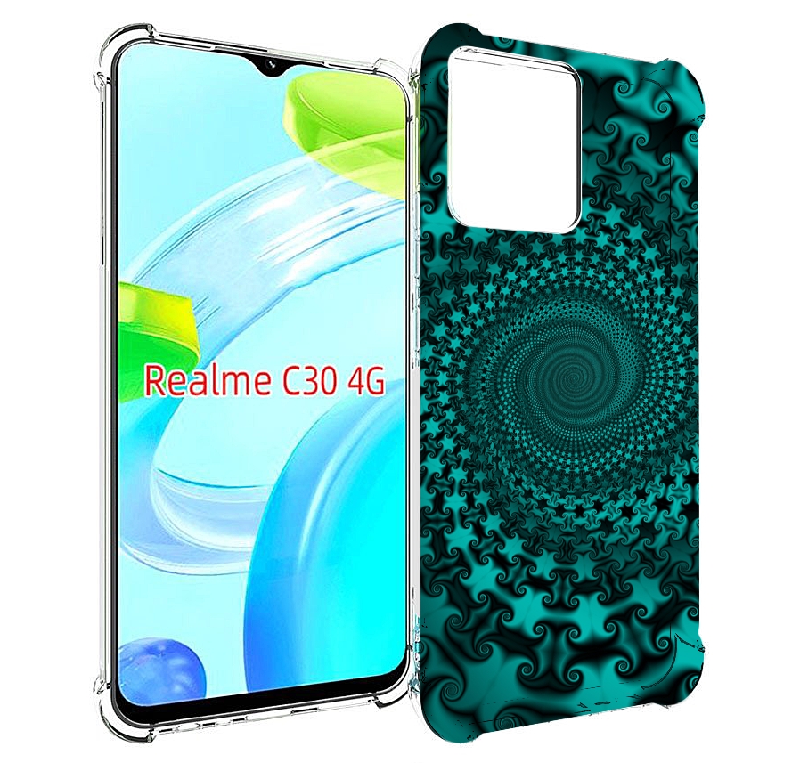 

Чехол MyPads зеленый-гипноз для Realme C30 4G / Narzo 50i Prime, Прозрачный, Tocco