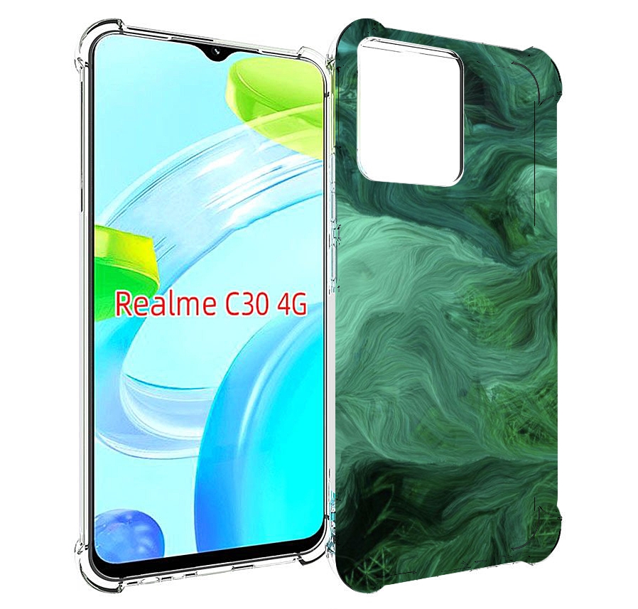 

Чехол MyPads зеленые нити для Realme C30 4G / Narzo 50i Prime, Прозрачный, Tocco