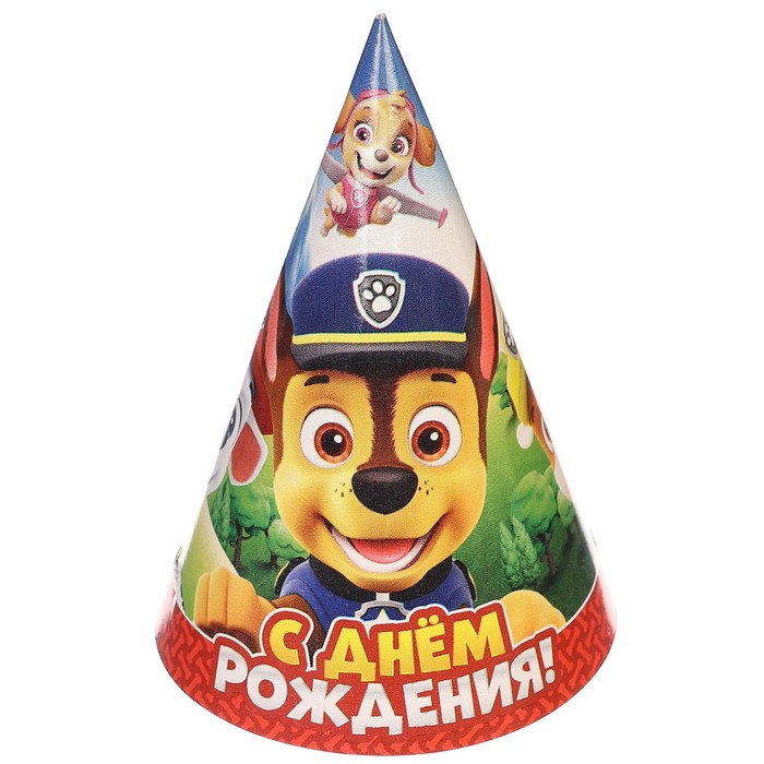 

Колпак бумажный "С Днем Рождения!", Щенячий патруль (10 шт.), Разноцветный