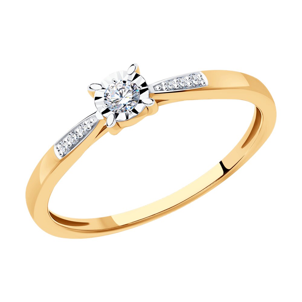 

Кольцо из комбинированного золота с бриллиантом р. 17,5 Diamant 51-210-01672-1, 51-210-01672-1