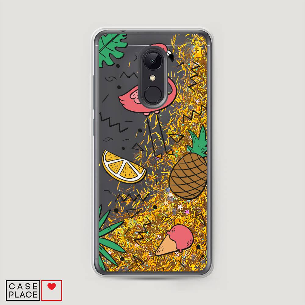 

Жидкий чехол с блестками "Гавайский фон" на Xiaomi Redmi 5, 33090-1