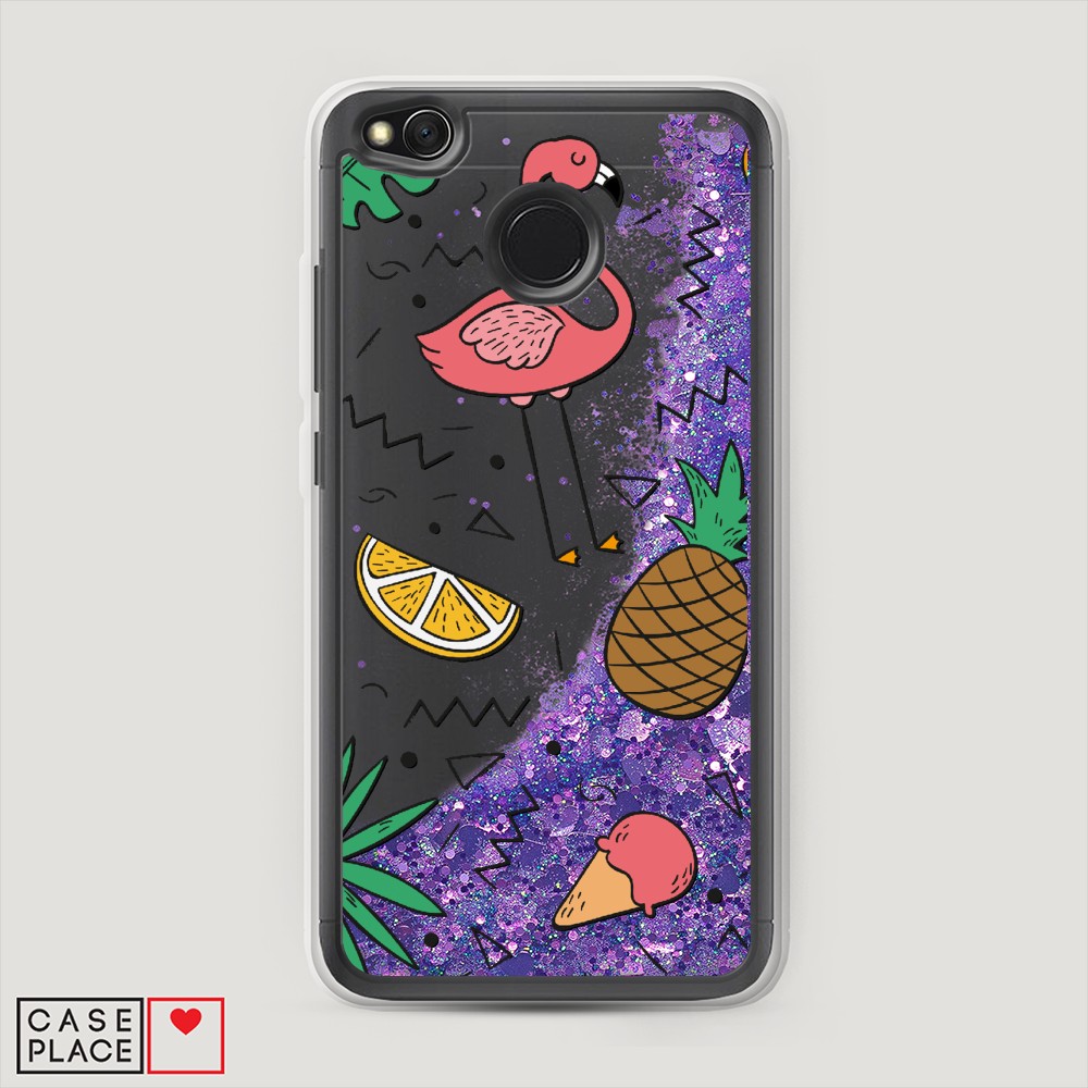 

Жидкий чехол с блестками "Гавайский фон" на Xiaomi Redmi 4X, 31492-1