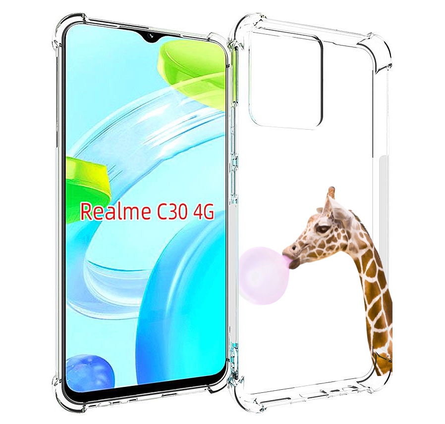 

Чехол MyPads жираф-с-жвачкой для Realme C30 4G / Narzo 50i Prime, Прозрачный, Tocco