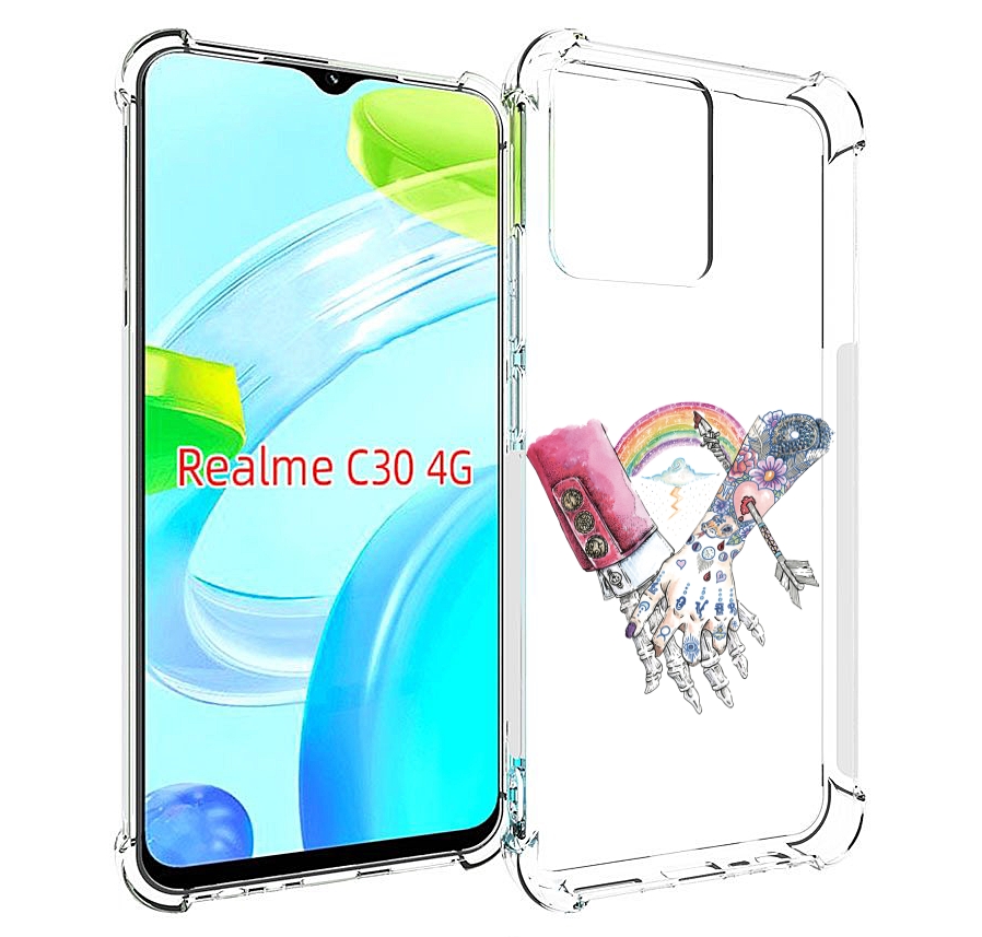 

Чехол MyPads абстракция руки в татуировках для Realme C30 4G / Narzo 50i Prime, Прозрачный, Tocco